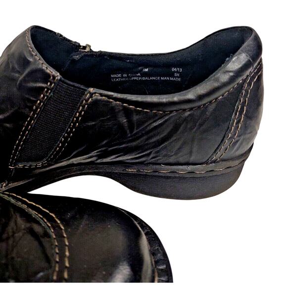 CLARKS Bendables Crinkle Black Leather Slip On Zip Up Casual Shoes US 8M 67664 - Picture 10 of 10